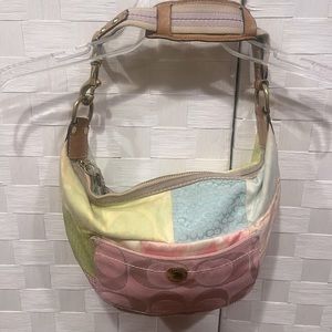 Coach pastel patchwork hobo purse